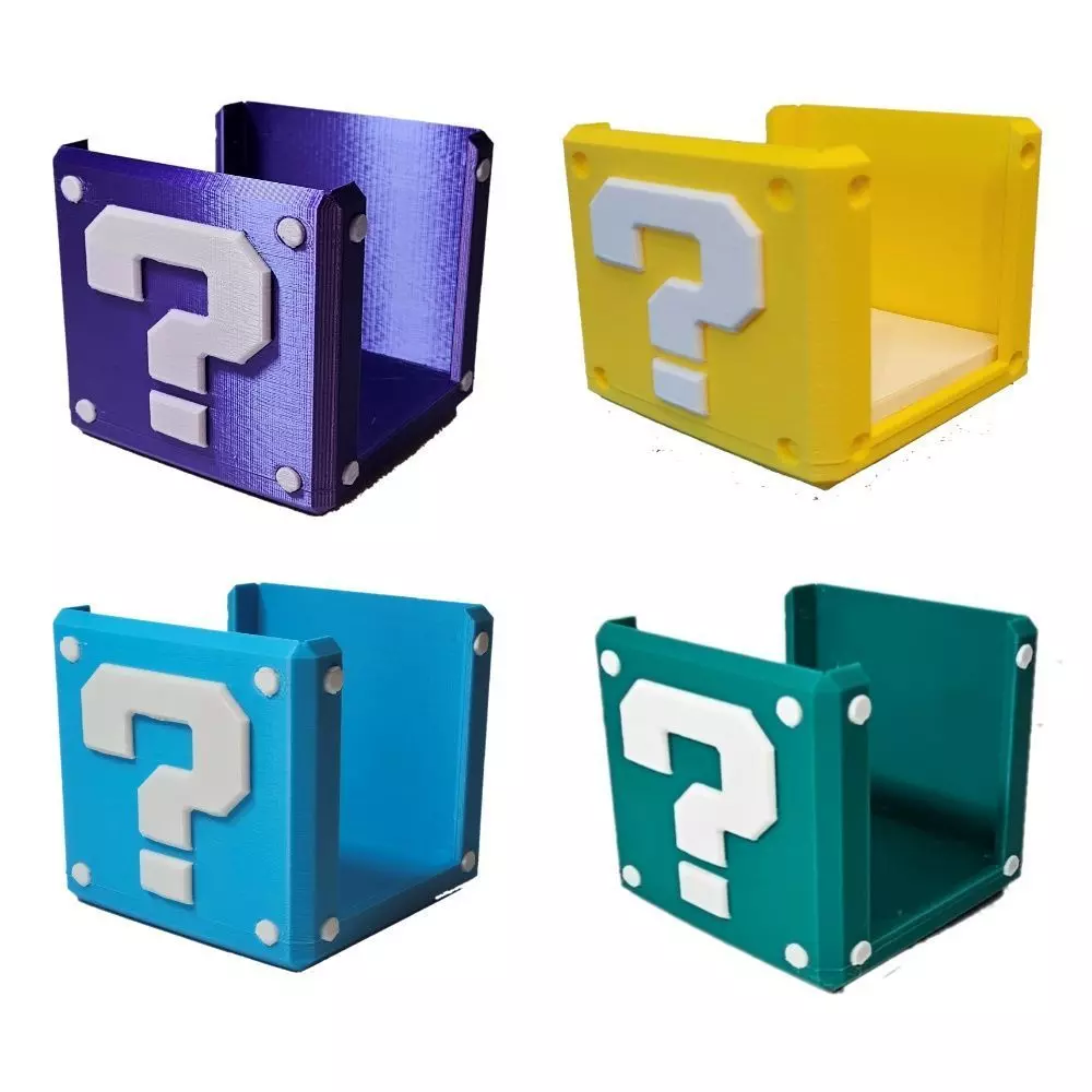 Mario Question Block Sticky Not Holder 3D print model_0