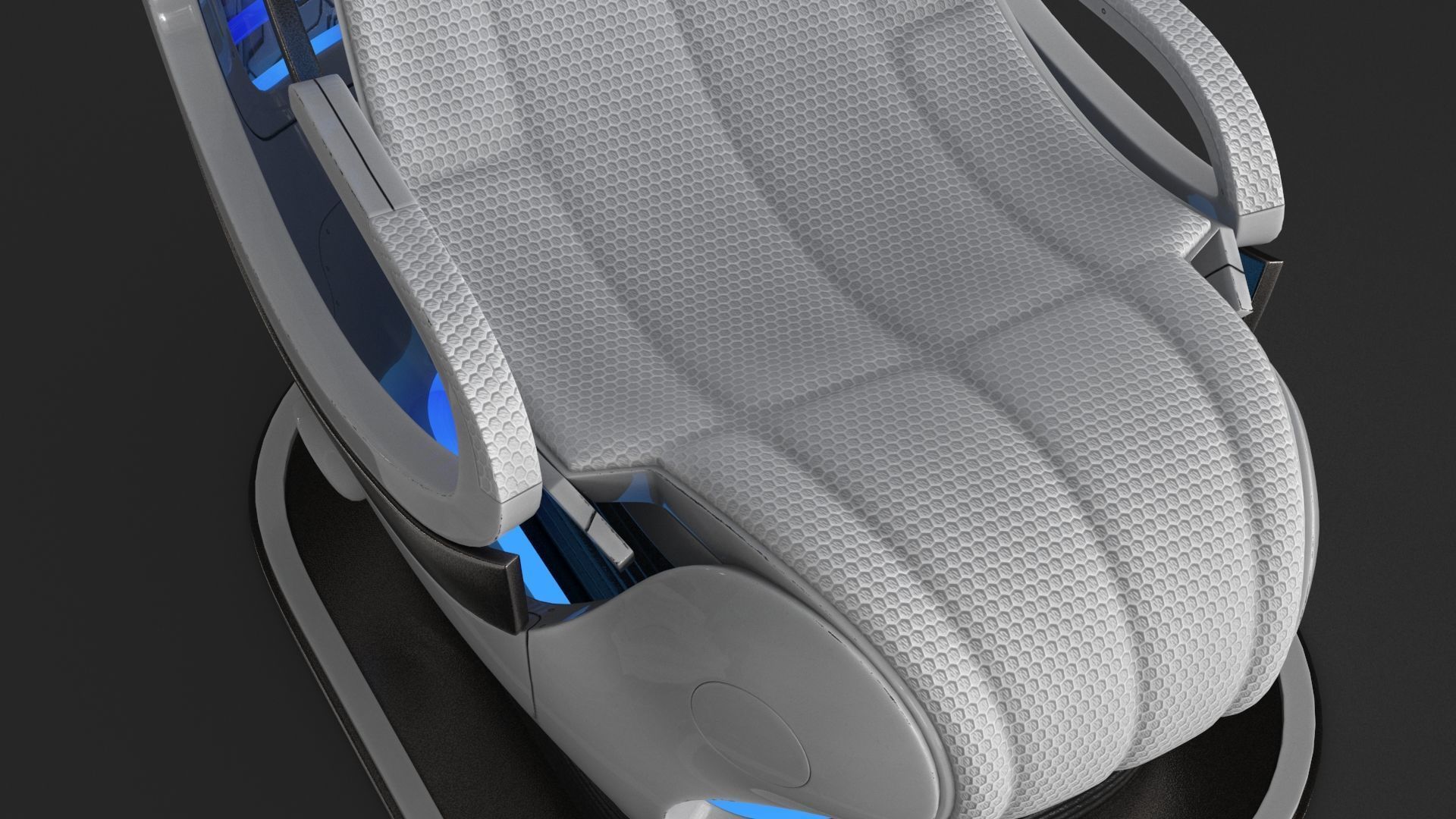 Sci Fi Capsule Control Center Low-poly 3D model_9