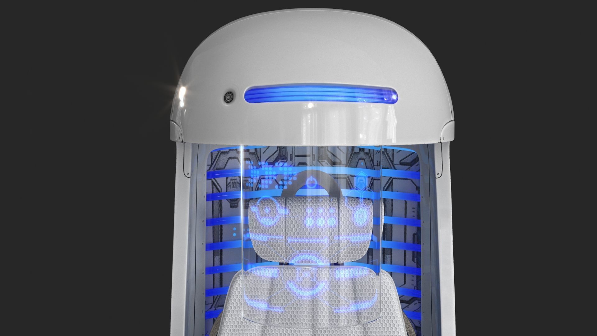 Sci Fi Capsule Control Center Low-poly 3D model_7