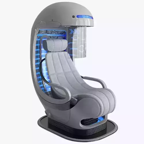 Sci Fi Capsule Control Center Low-poly 3D model