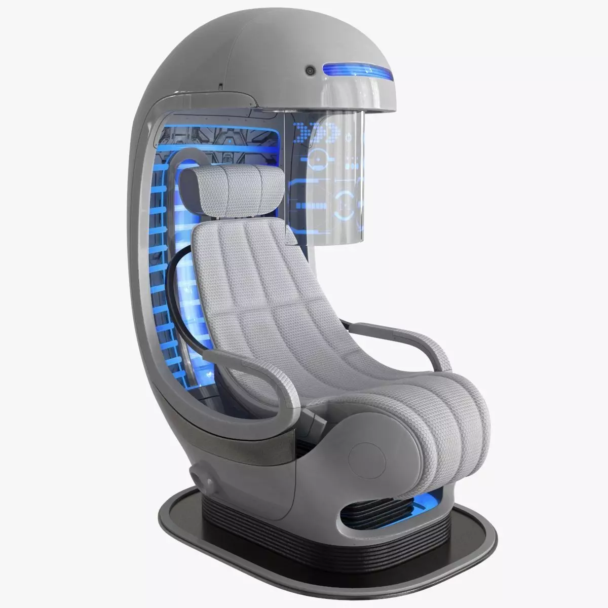 Sci Fi Capsule Control Center Low-poly 3D model_0