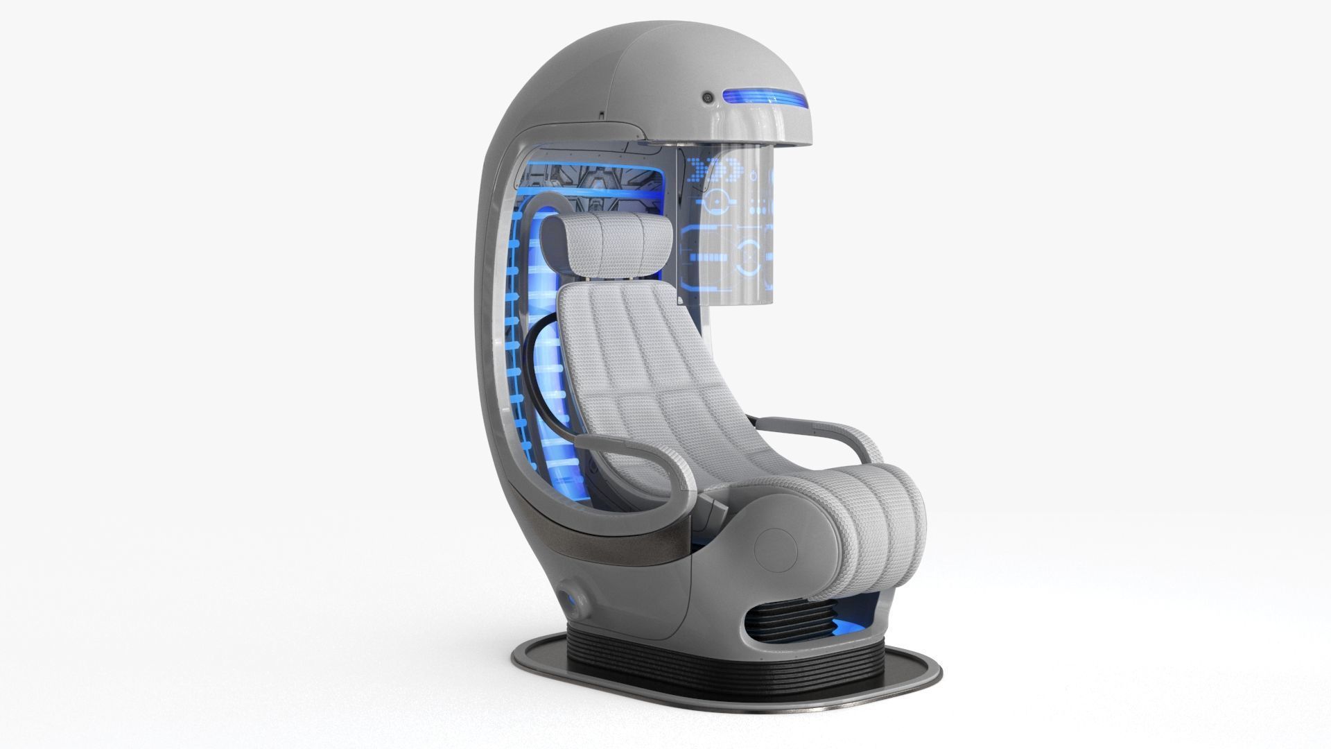 Sci Fi Capsule Control Center Low-poly 3D model_13