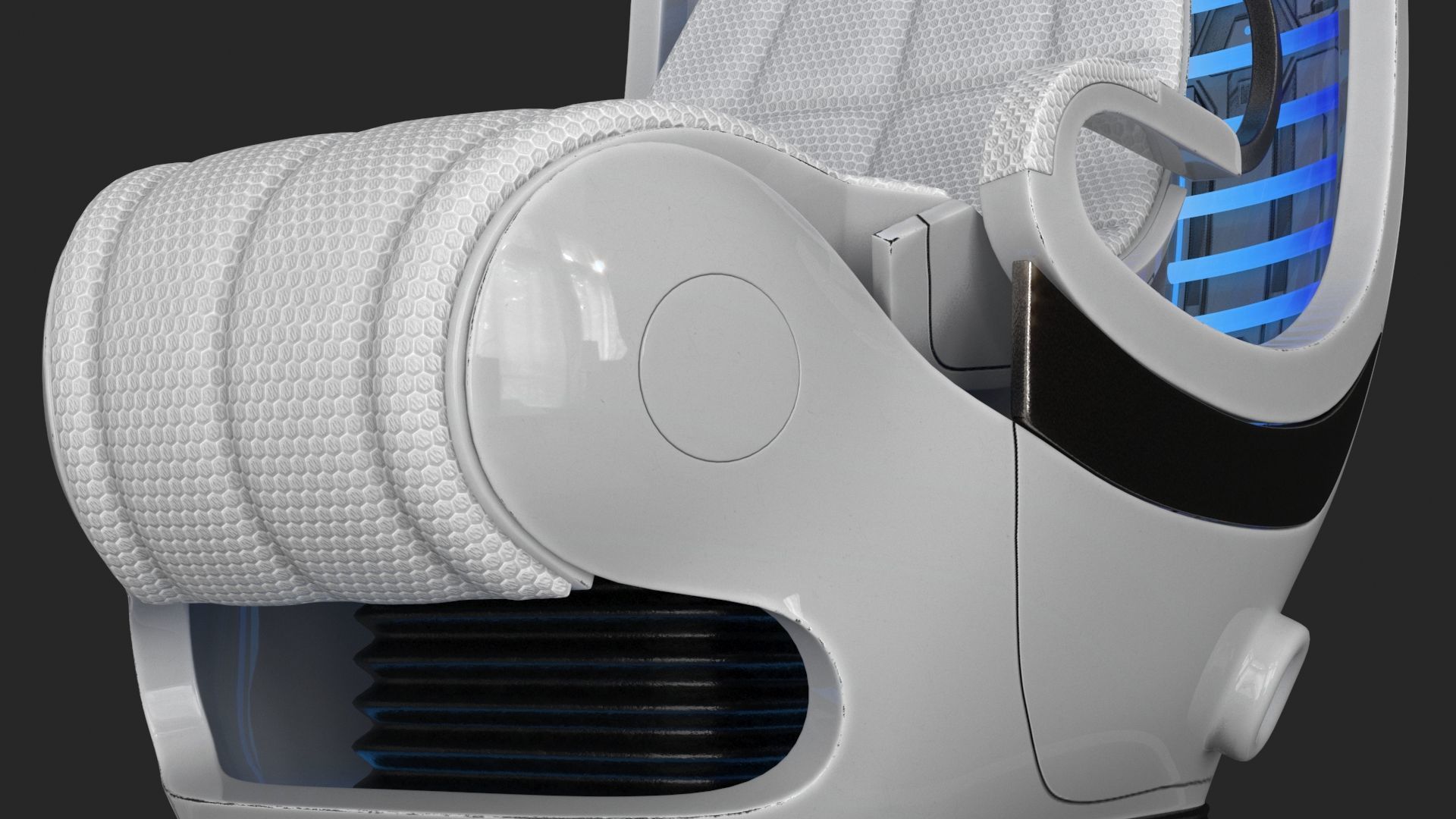 Sci Fi Capsule Control Center Low-poly 3D model_10