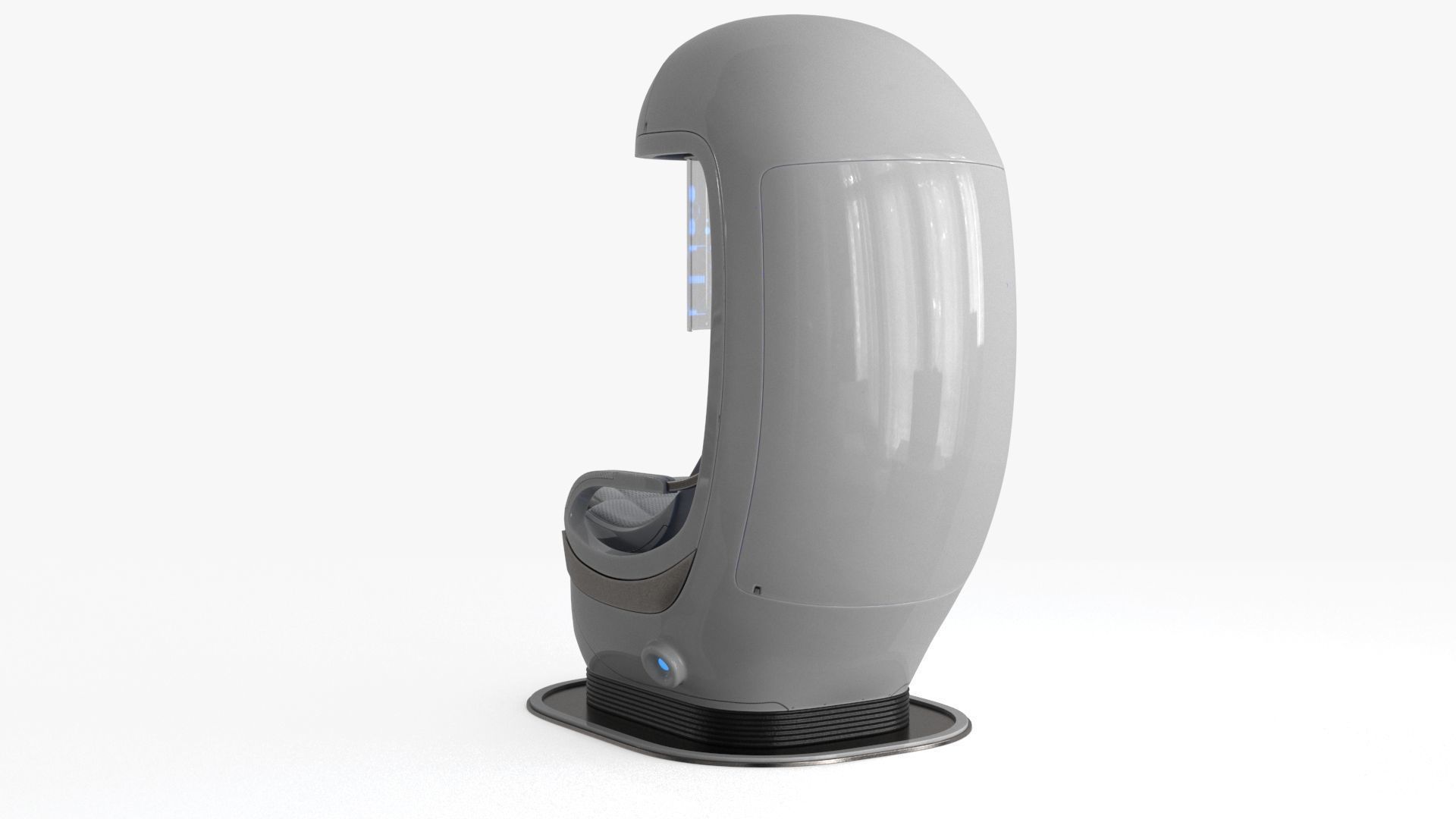 Sci Fi Capsule Control Center Low-poly 3D model_16