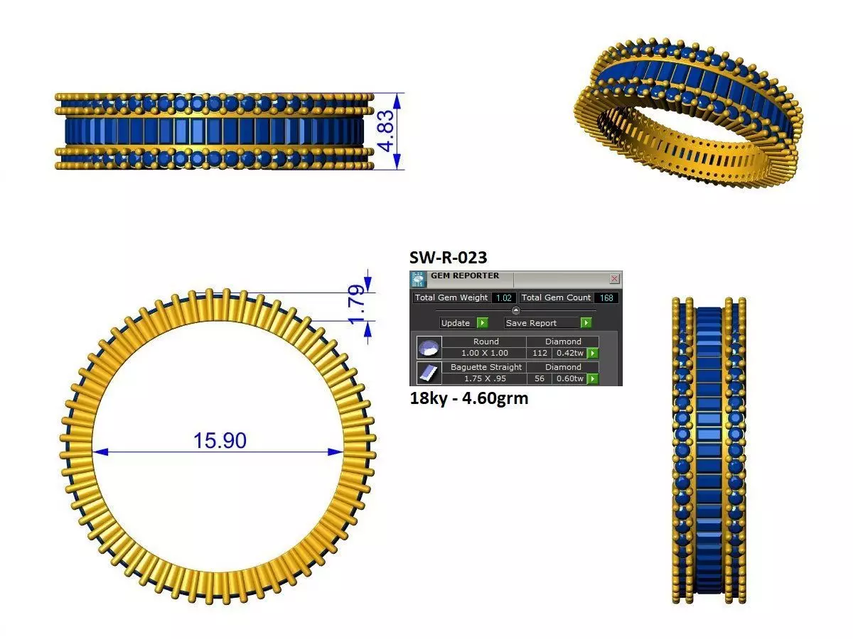diamond band 3D print model_0