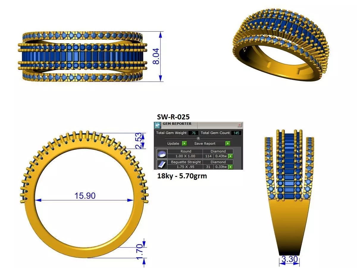 diamond band ring 3D print model_0