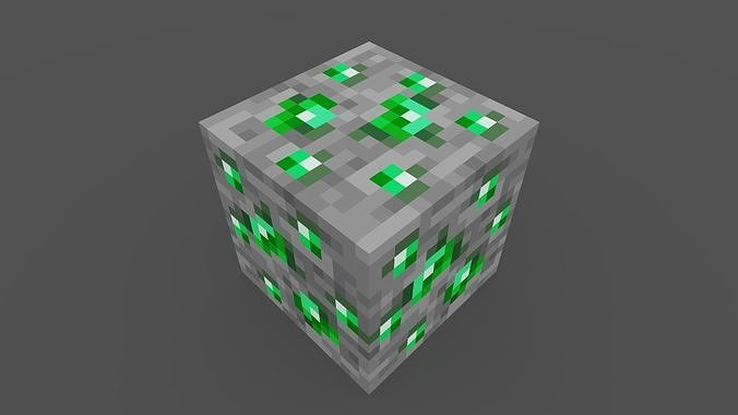 MineCraft emerald ore Low-poly 3D model