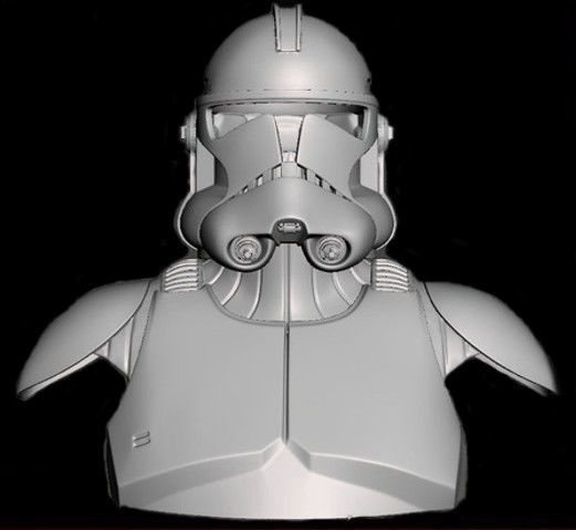 Star Wars - Bust - Clone Trooper Phase 2 with Helmet 3D print model_4