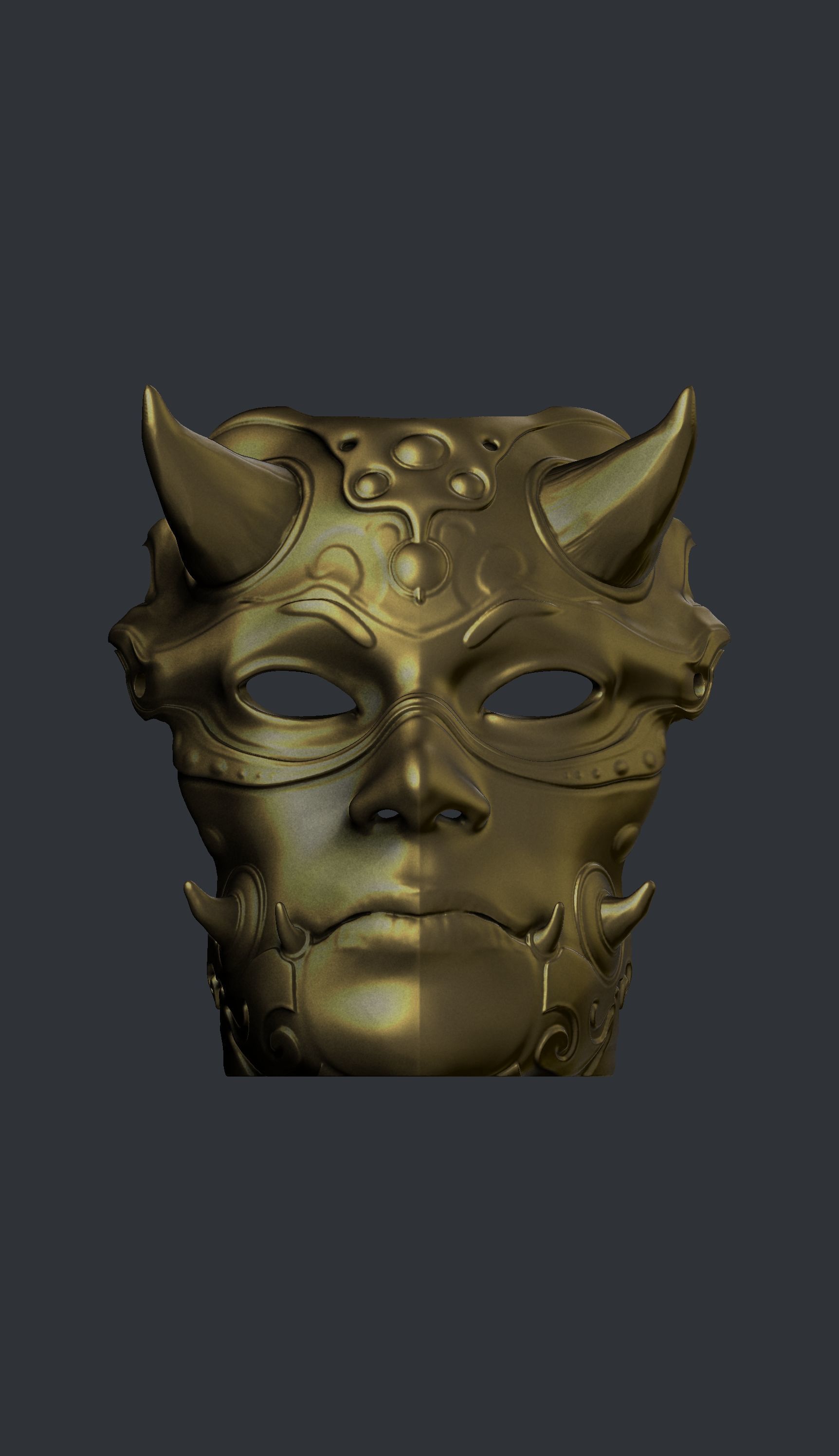 Hannya Mask Carnival Folk and - Table Decoration 3D print model_2