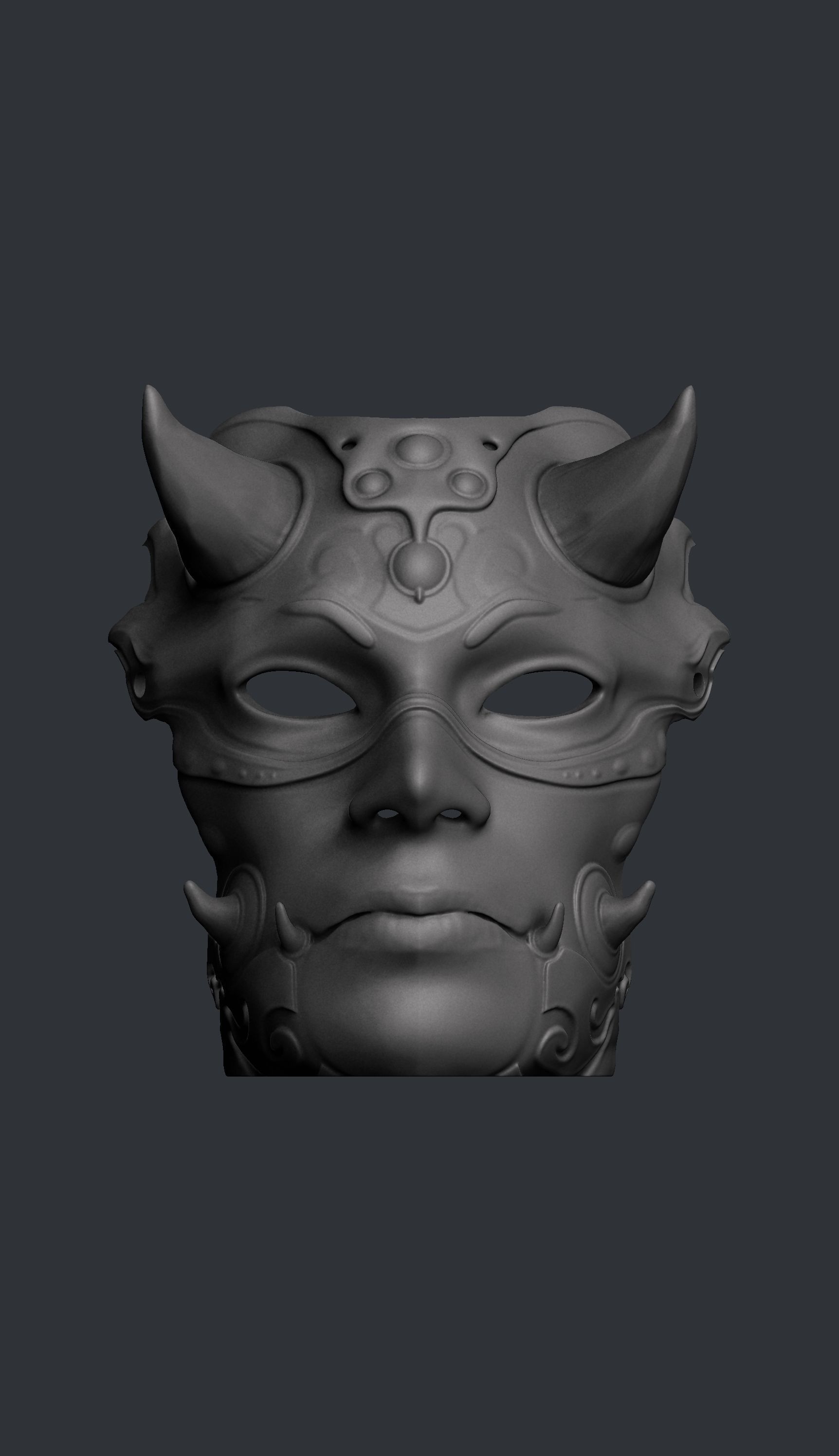 Hannya Mask Carnival Folk and - Table Decoration 3D print model_1