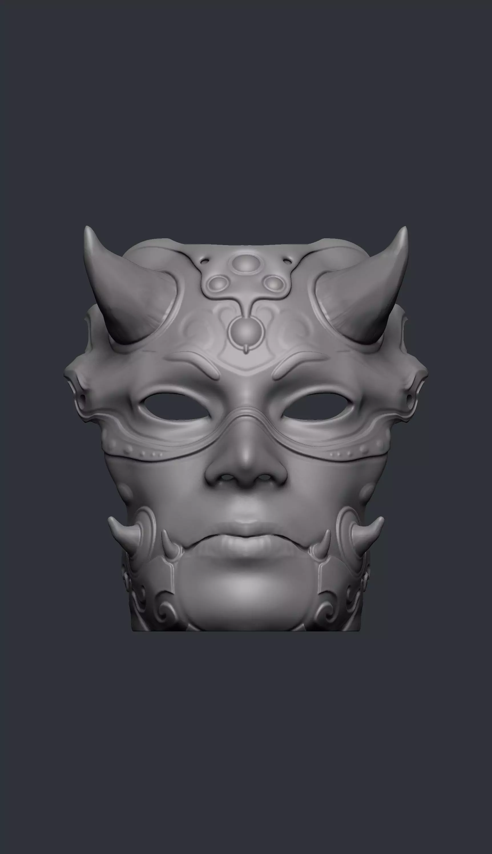 Hannya Mask Carnival Folk and - Table Decoration 3D print model_0