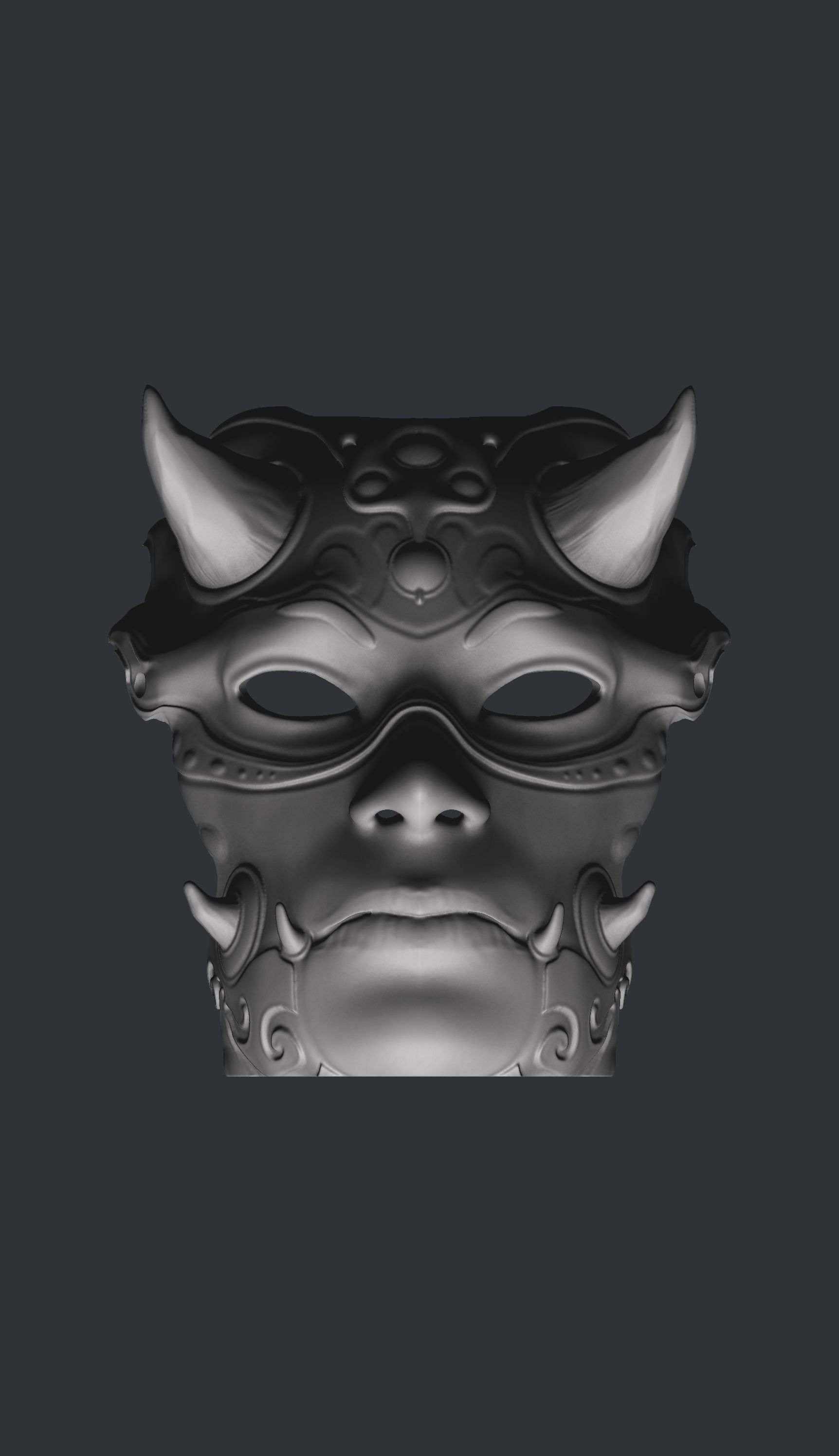Hannya Mask Carnival Folk and - Table Decoration 3D print model_3