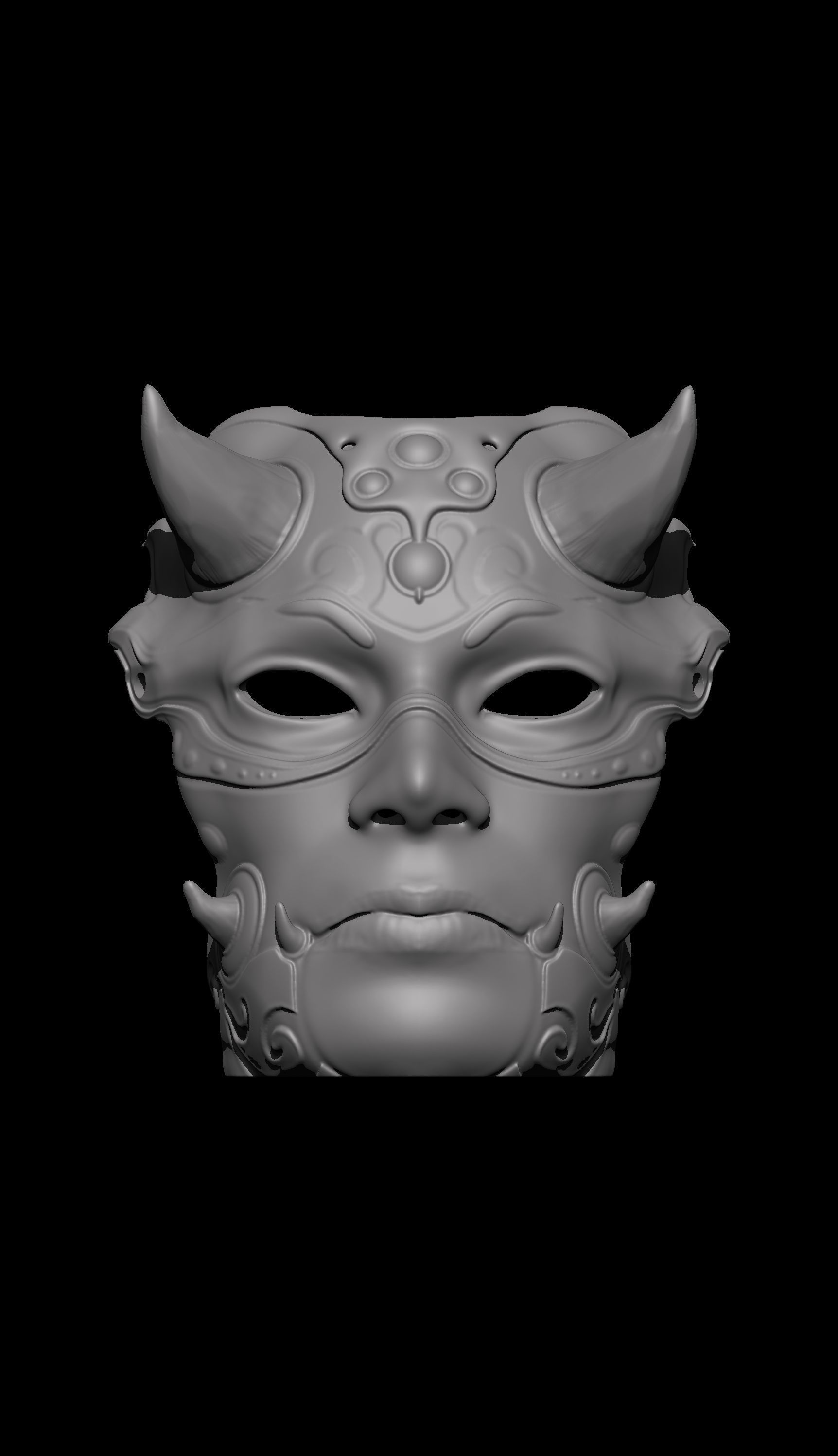 Hannya Mask Carnival Folk and - Table Decoration 3D print model_4