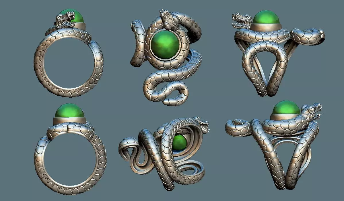 JEWELRY RING WITH SNAKE 3D print model