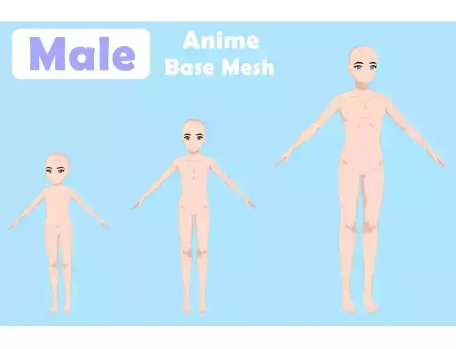 Base Mesh Pack - Anime Male