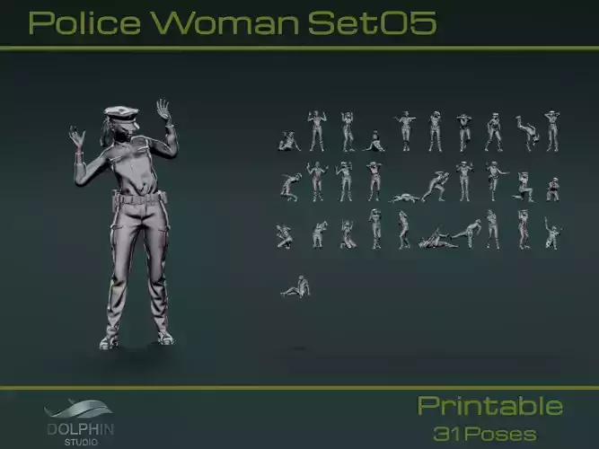 Police Woman Set05 3D model