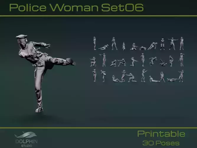 Police Woman Set06 3D model