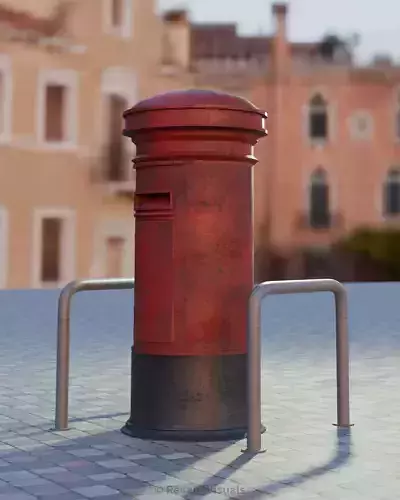 Postbox Low-poly 3D model