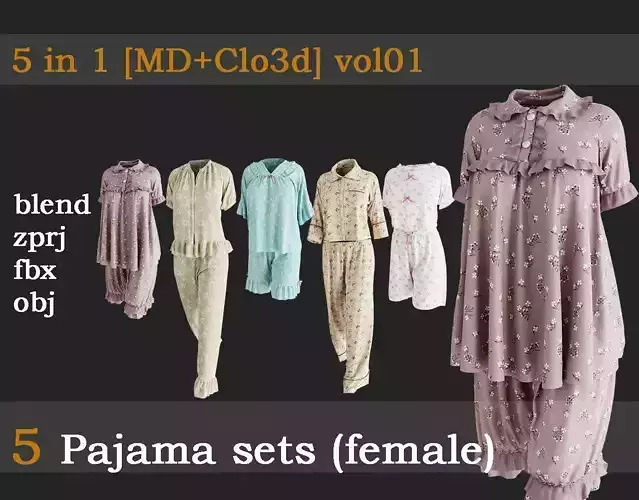 5 Pajama sets