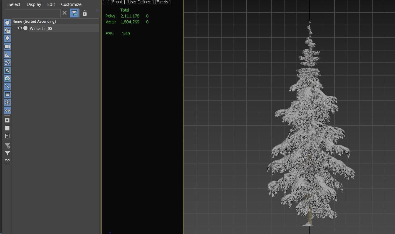 Winter Fir tree 05 3D model_5