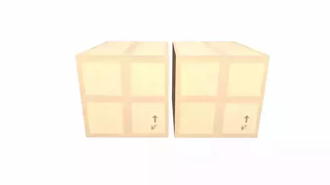 Cardboard Box Low-poly 3D model