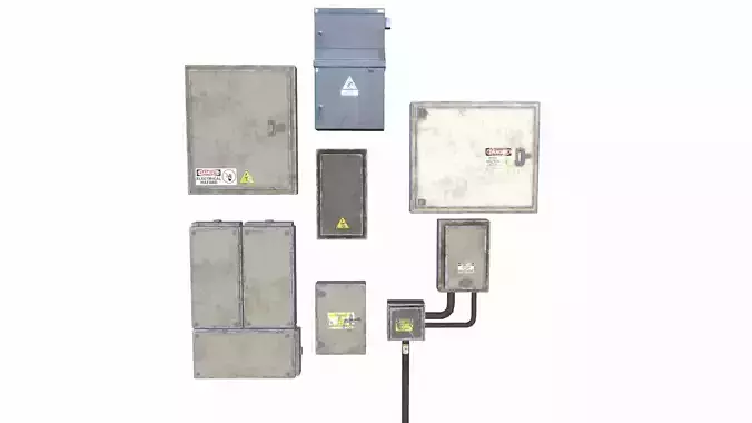 Electric Panels Low-poly 3D model