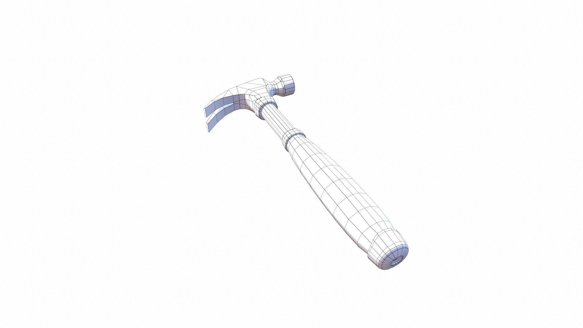 Claw Hammer Low-poly 3D model_8
