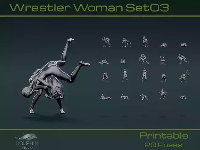 Wrestler Woman Set03 3D model