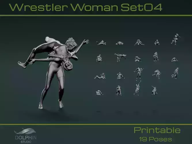 Wrestler Woman Set04 3D model