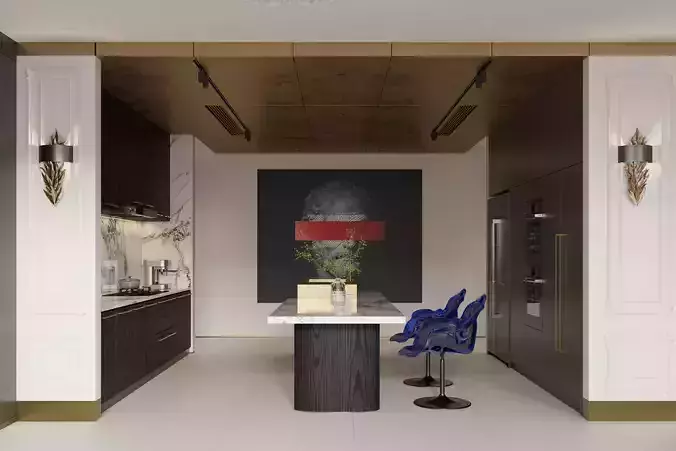    villa interior scenes 3D model