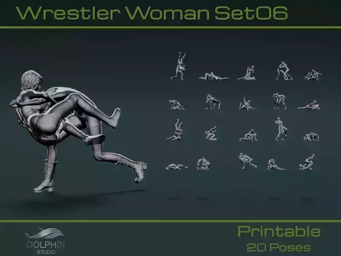 Wrestler Woman Set06 3D model