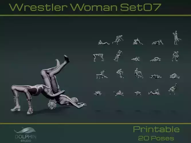 Wrestler Woman Set07 3D model