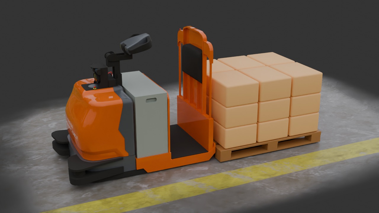 Automated Guided Forklift - Low Poly Low-poly 3D model_8