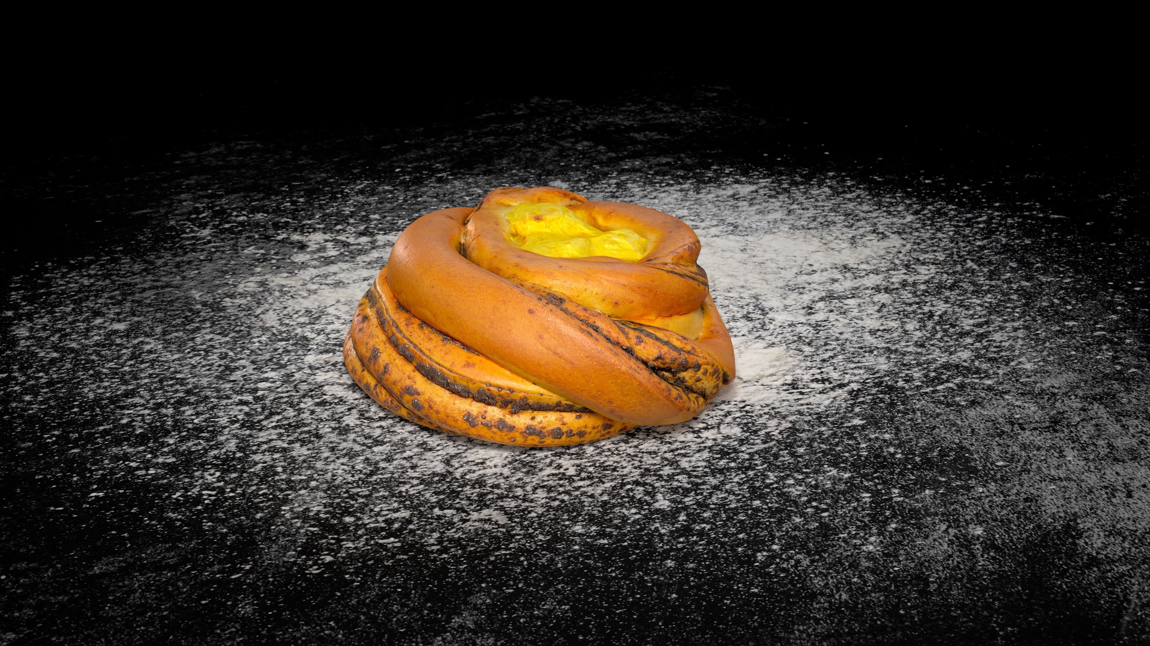 Tasty Bun with poppy seeds PBR game-ready Low-poly 3D model_1