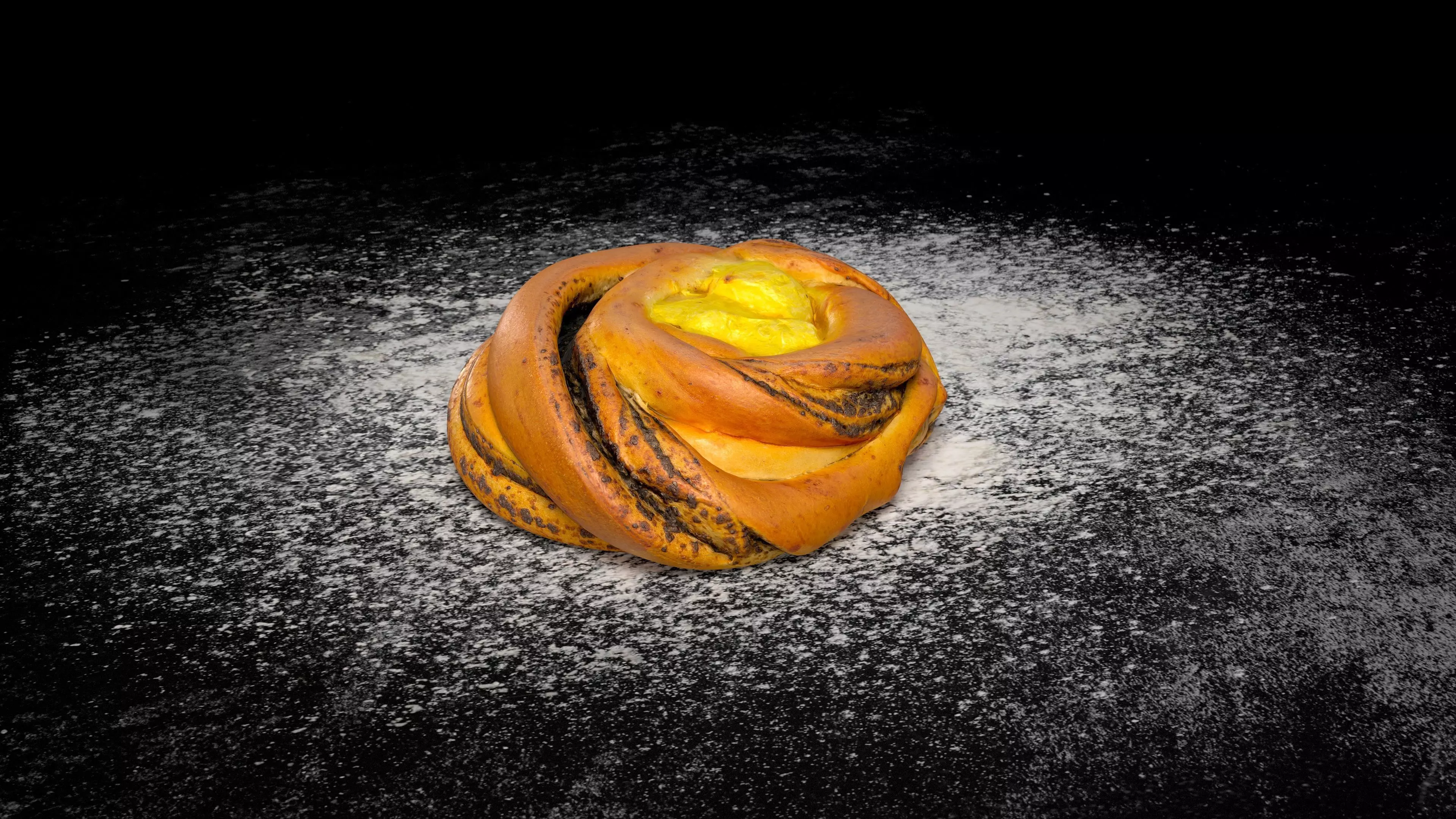 Tasty Bun with poppy seeds PBR game-ready Low-poly 3D model_0