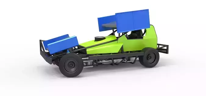 BriSCA F1 Stock Car for Asphalt while turning Scale 1 to 25