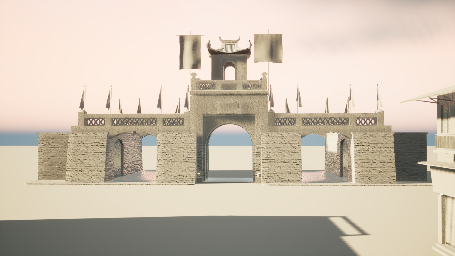 Hanoi - O Quan Chuong Gate - VietNam Low-poly 3D model_11