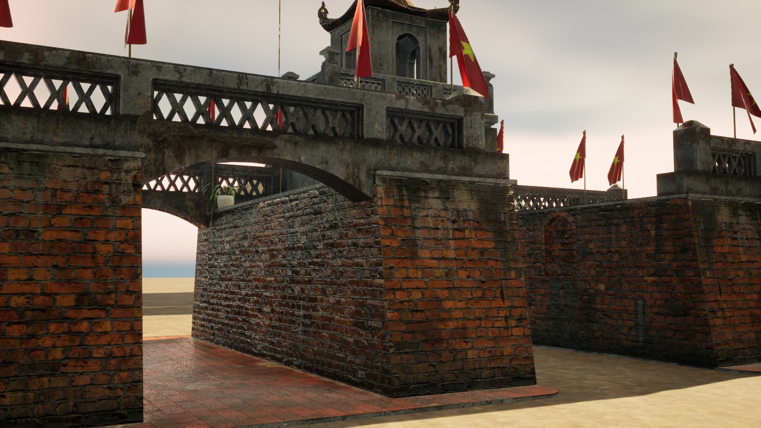 Hanoi - O Quan Chuong Gate - VietNam Low-poly 3D model_4