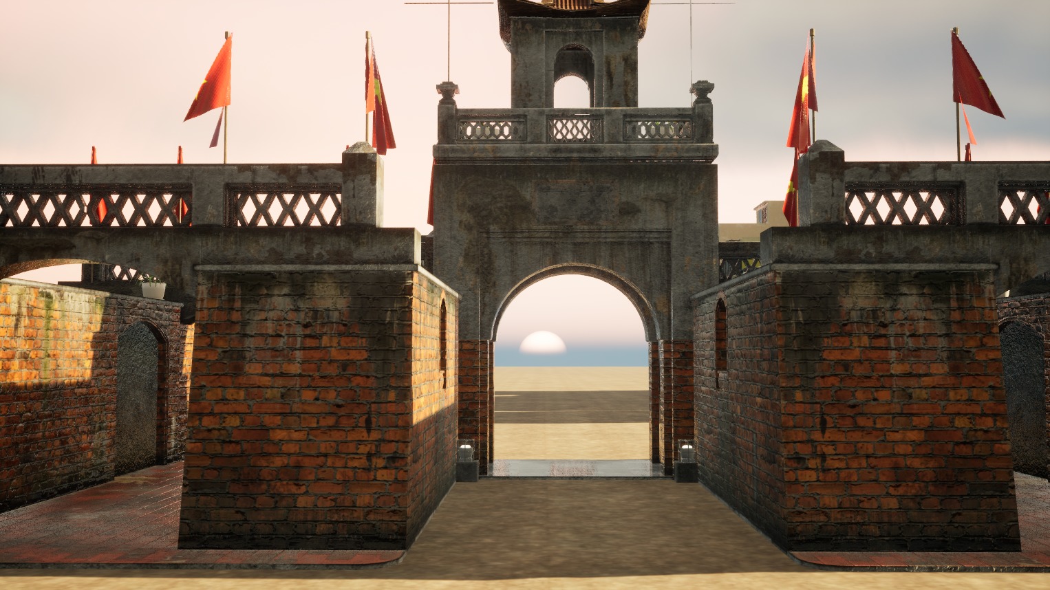 Hanoi - O Quan Chuong Gate - VietNam Low-poly 3D model_3