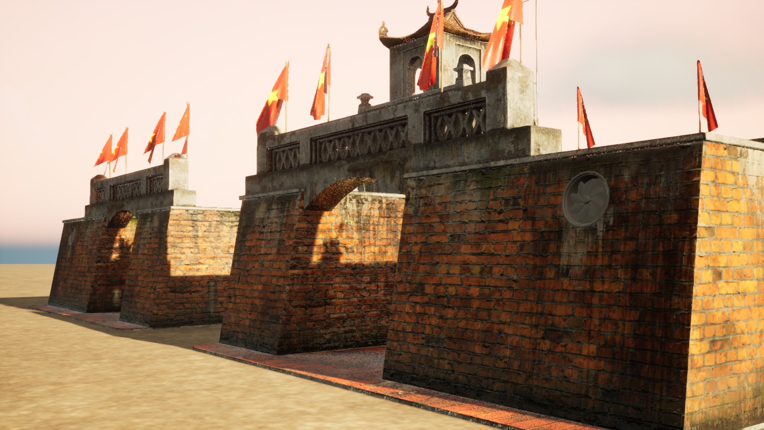 Hanoi - O Quan Chuong Gate - VietNam Low-poly 3D model_5