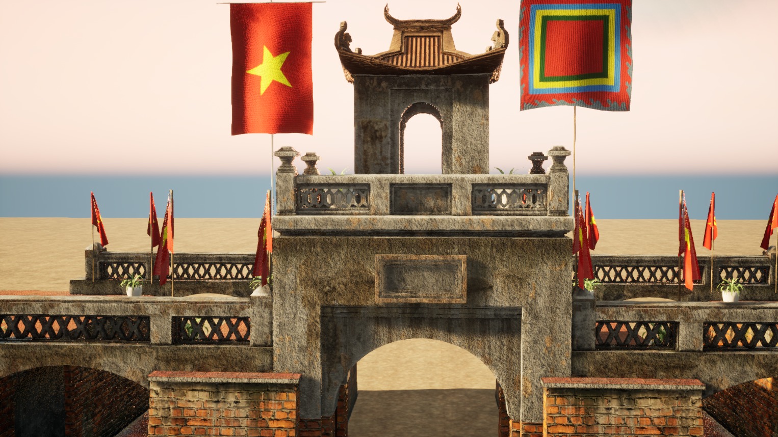 Hanoi - O Quan Chuong Gate - VietNam Low-poly 3D model_8