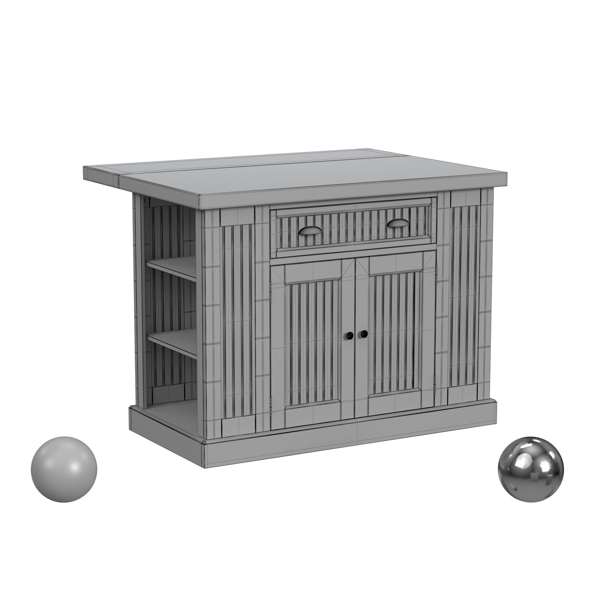 Nantucket Kitchen Island 3D model_3