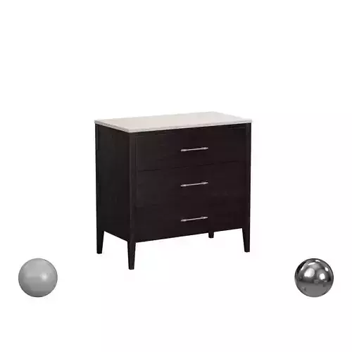 Butler Specialty Mayfair  3 drawer wood and marble chest  3D model