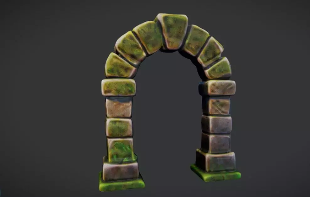 Stone Arch 3D Game Ready Model 3D model_0