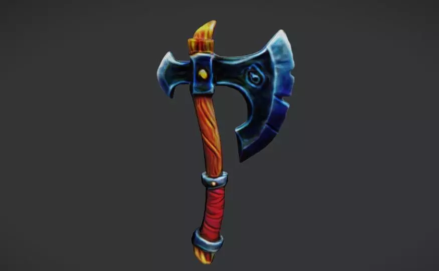 Low Poly AXE 3D model_0