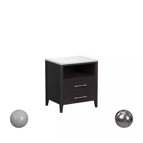 Butler Specialty Mayfair 2 Drawer Wood and Marble Nightstand
