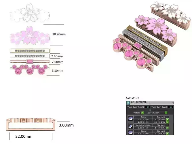 be kind charm and flower charm and single line watch charm