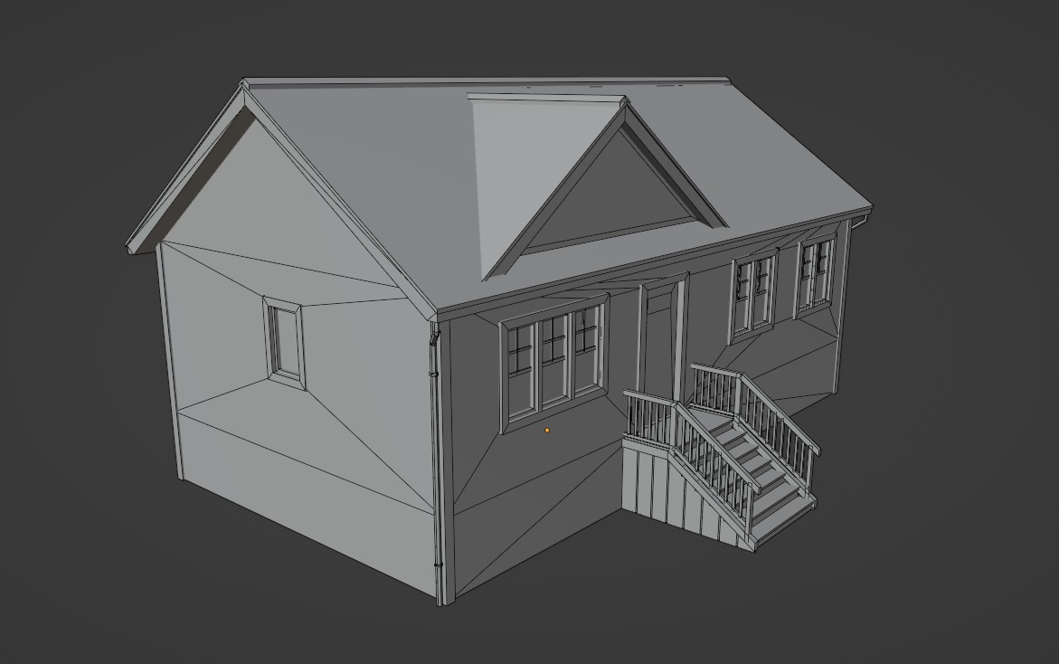 Low Poly house 15 Low-poly 3D model_8