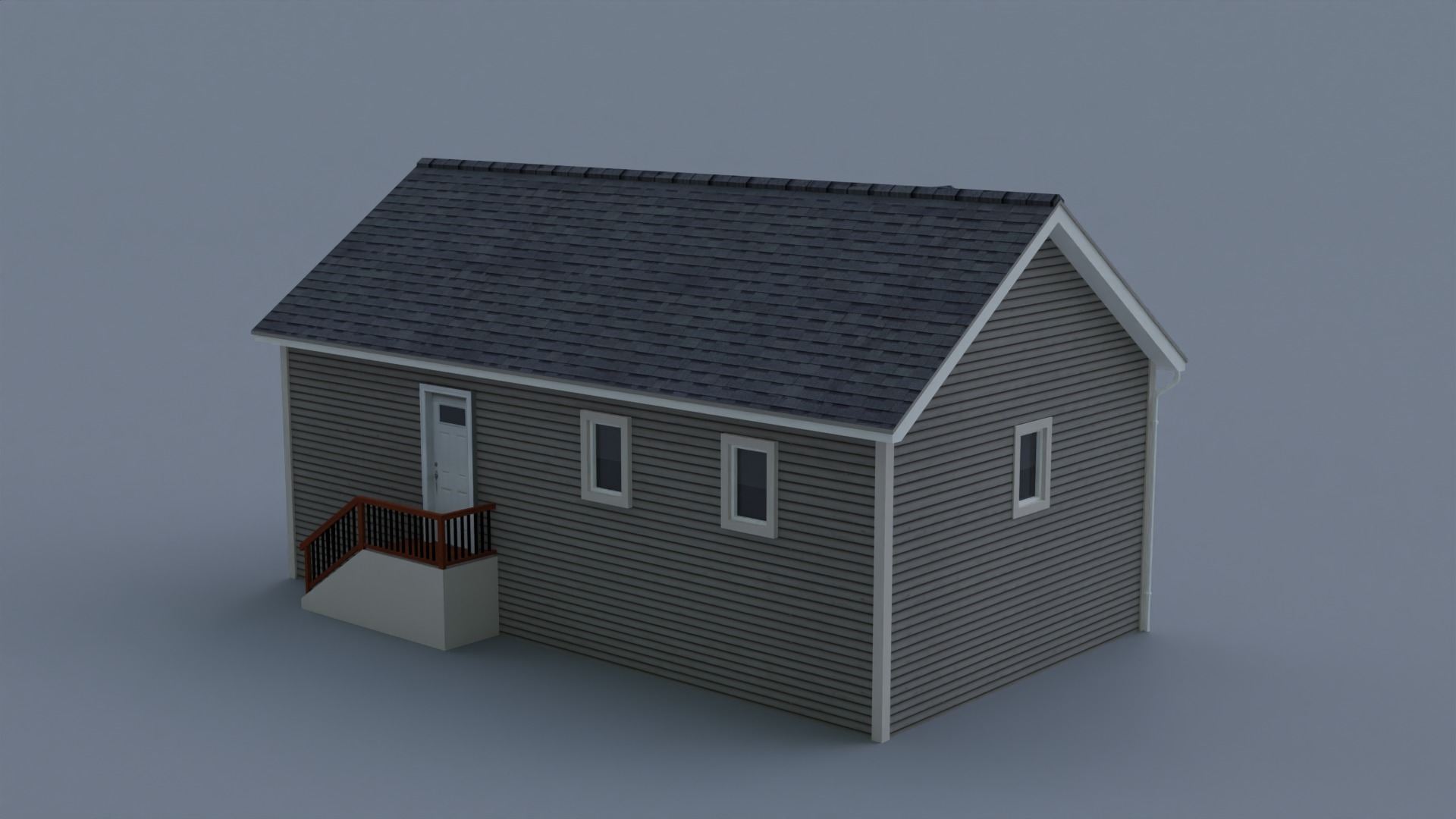 Low Poly house 15 Low-poly 3D model_7