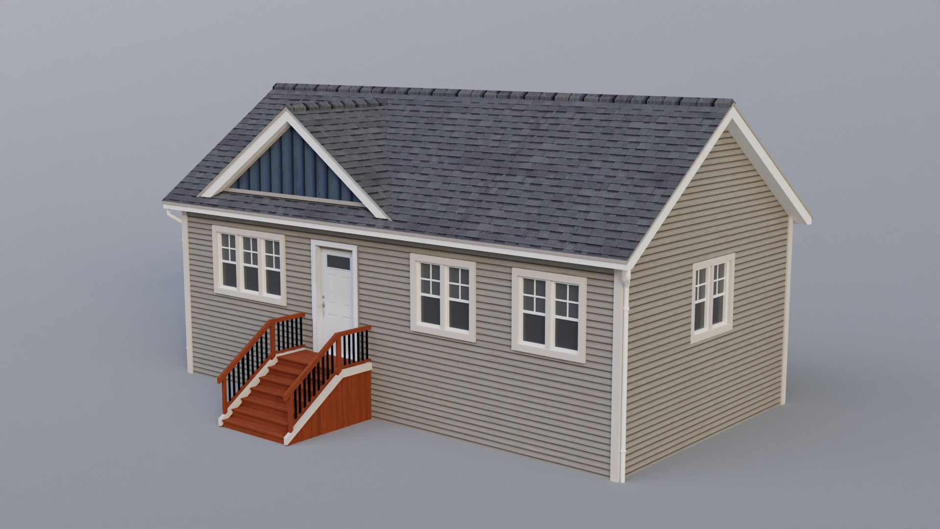 Low Poly house 15 Low-poly 3D model_3